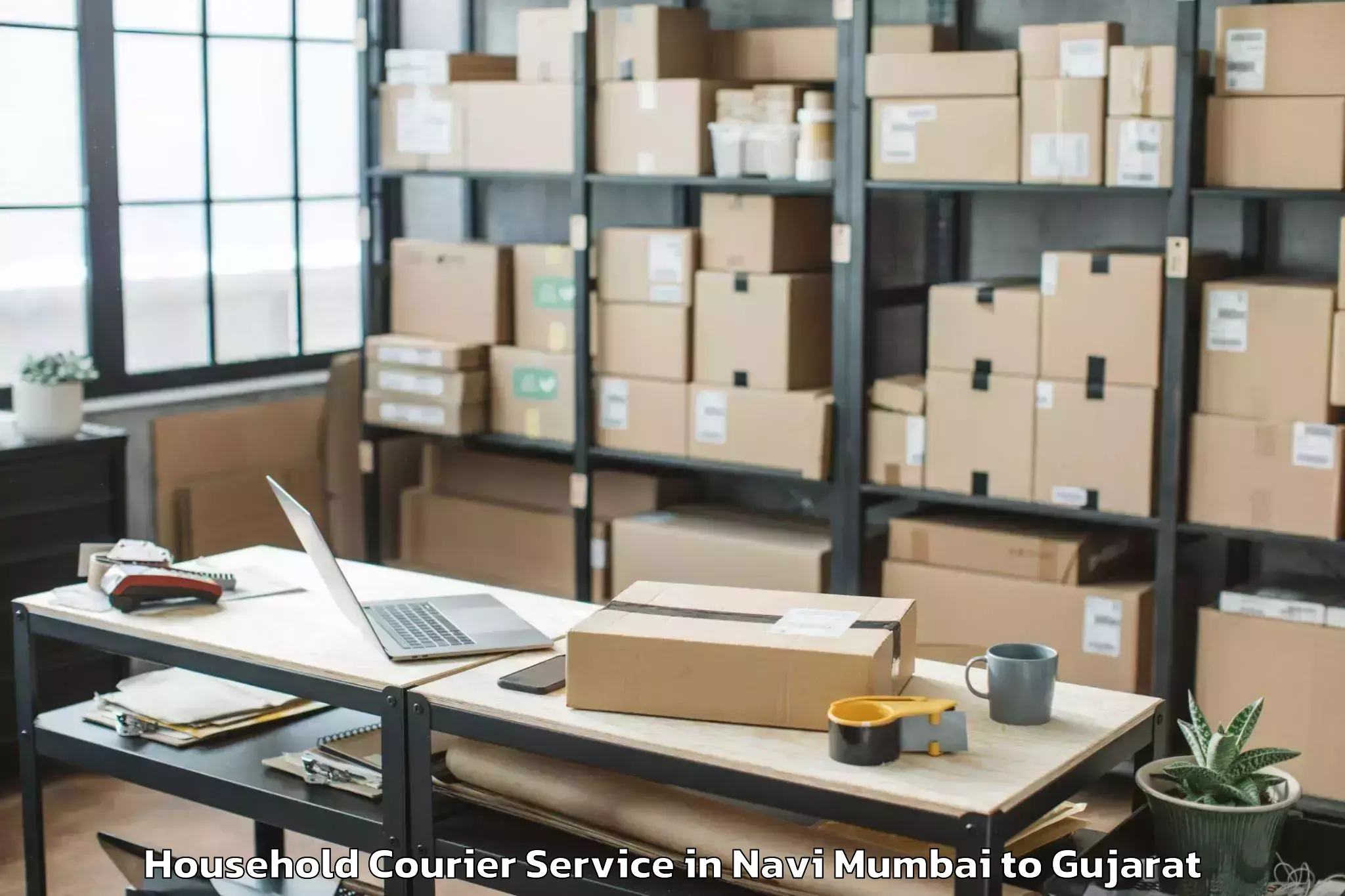 Reliable Navi Mumbai to Satlasana Household Courier